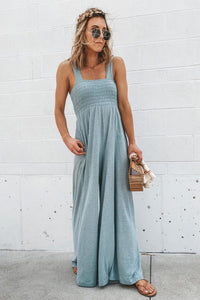 Smocked Wide Leg Jumpsuit