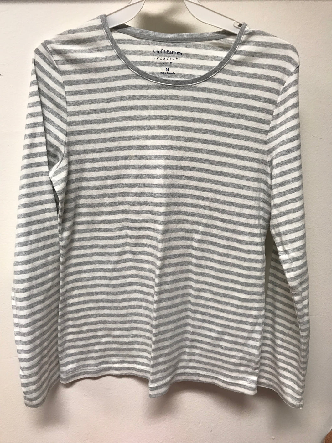 Croft & Barrow Grey Stripe Tee