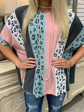 Load image into Gallery viewer, Printed half-sleeve leopard loose casual pullover top