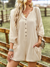 Load image into Gallery viewer, Women&#39;s solid color casual loose cotton and linen jumpsuit