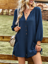 Load image into Gallery viewer, Women&#39;s solid color casual loose cotton and linen jumpsuit
