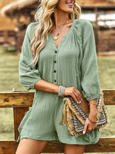 Load image into Gallery viewer, Women&#39;s solid color casual loose cotton and linen jumpsuit