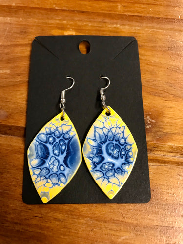 864 Effex Blue & Yellow Earrings