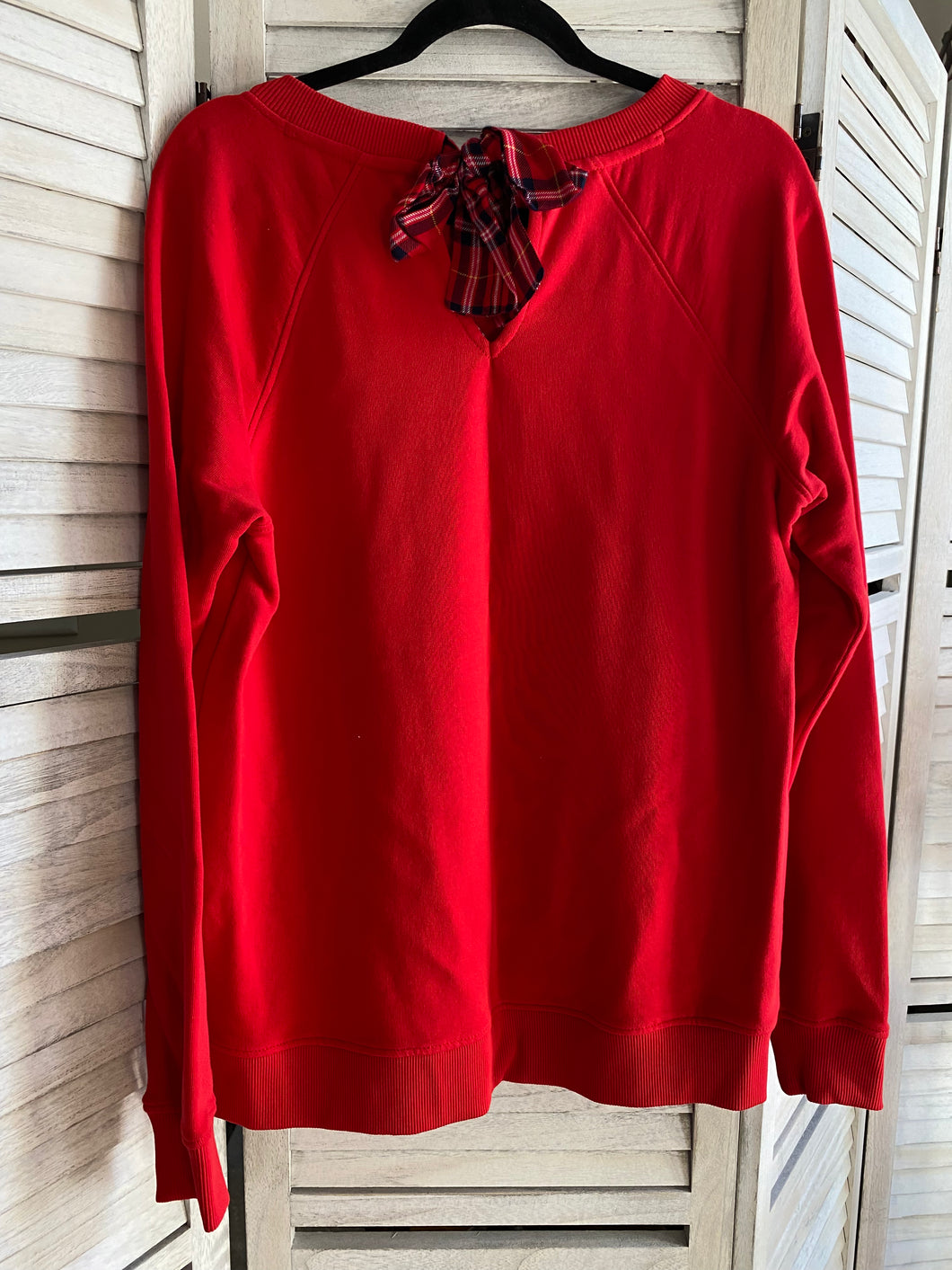 Crown & Ivy Red Sweatshirt With Plaid Tie