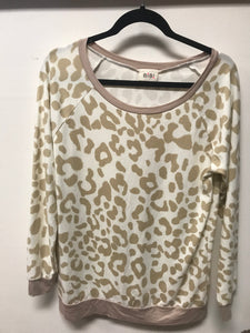 Bibi Neutral Leopard Top