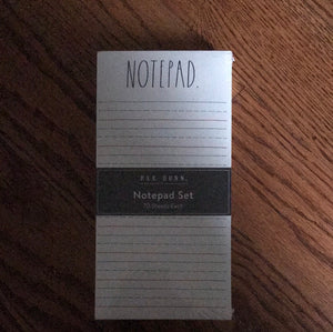 Rae Dunn Notepad -2 Pack