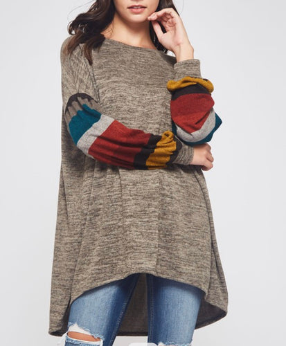 Striped Contrast Top