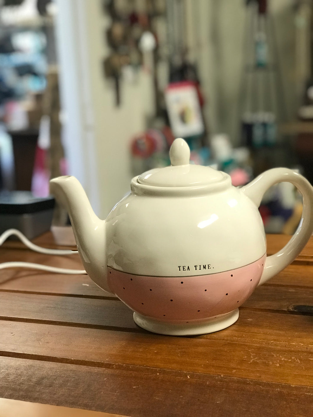 Rae Dunn Pink Dot Teapot