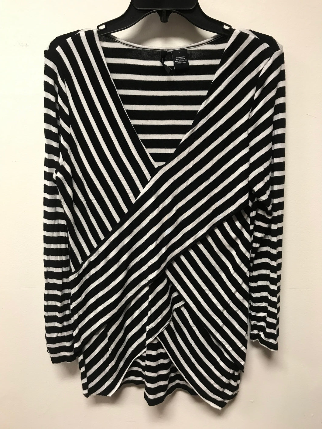 New Directions Black & White Stripe Knit Top- L