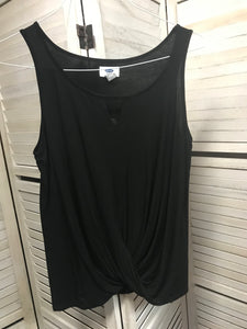 Old Navy Black Twist Front Tank- S