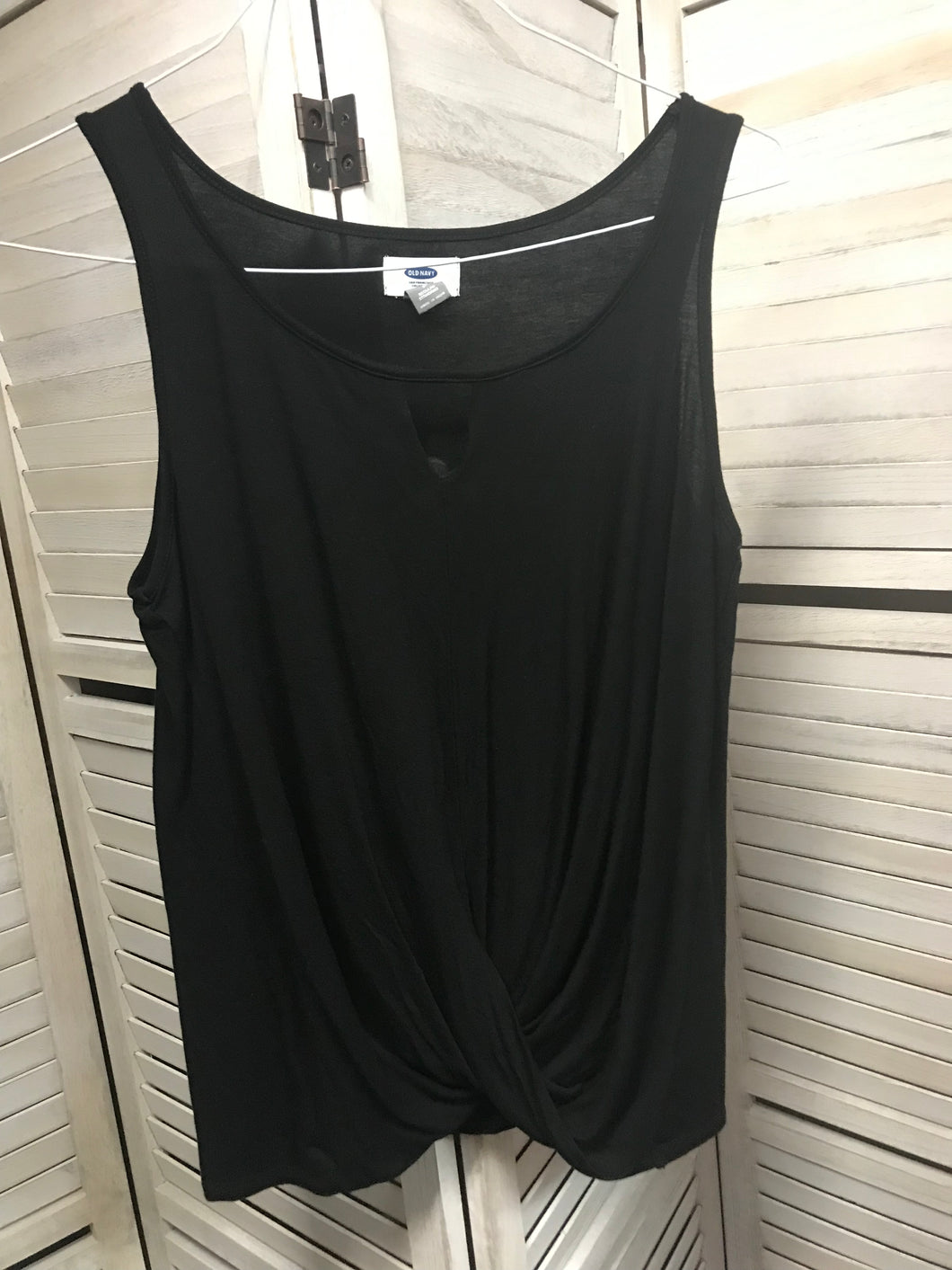 Old Navy Black Twist Front Tank- S