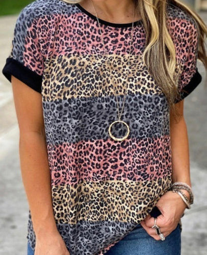 Multi Color Leopard Print Tee