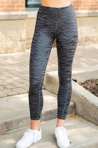 High Waist Zebra Print Leggings