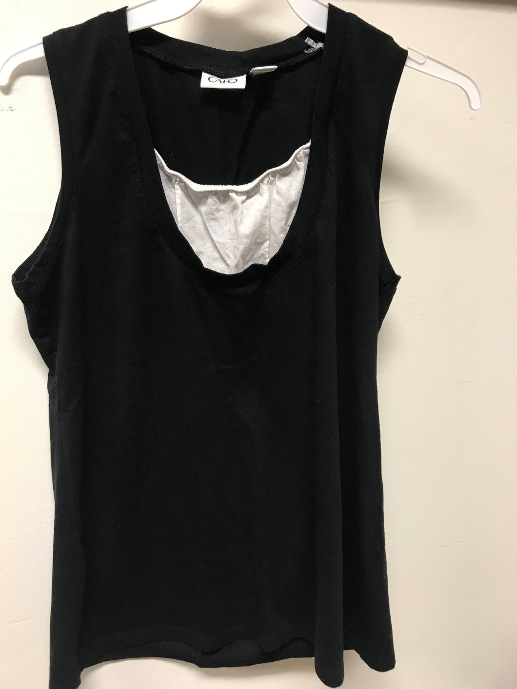 Cato Black Layered Tank- S