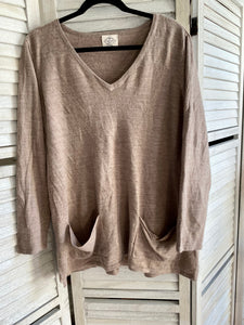 St. John’s Bay Taupe Front Pocket Sweater