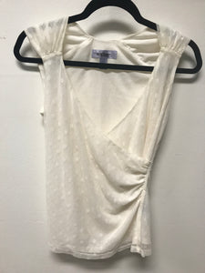 Nine & Co Cream Wrap Blouse- small