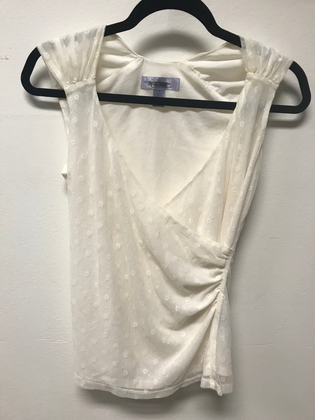 Nine & Co Cream Wrap Blouse- small