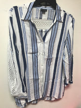 Load image into Gallery viewer, New Directions Blue/White Stripe Blouse-L