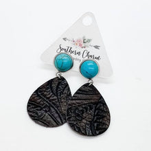 Load image into Gallery viewer, 2&quot; Cowgirl Dangles- Red Turquoise &amp; Black