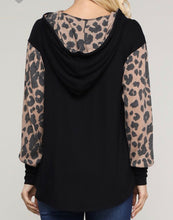 Load image into Gallery viewer, Leopard Long Sleeve Hoodie Top