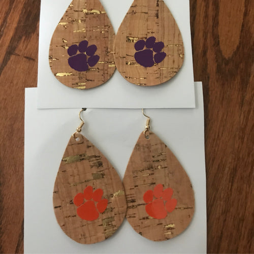 Clemson Cork Earrings