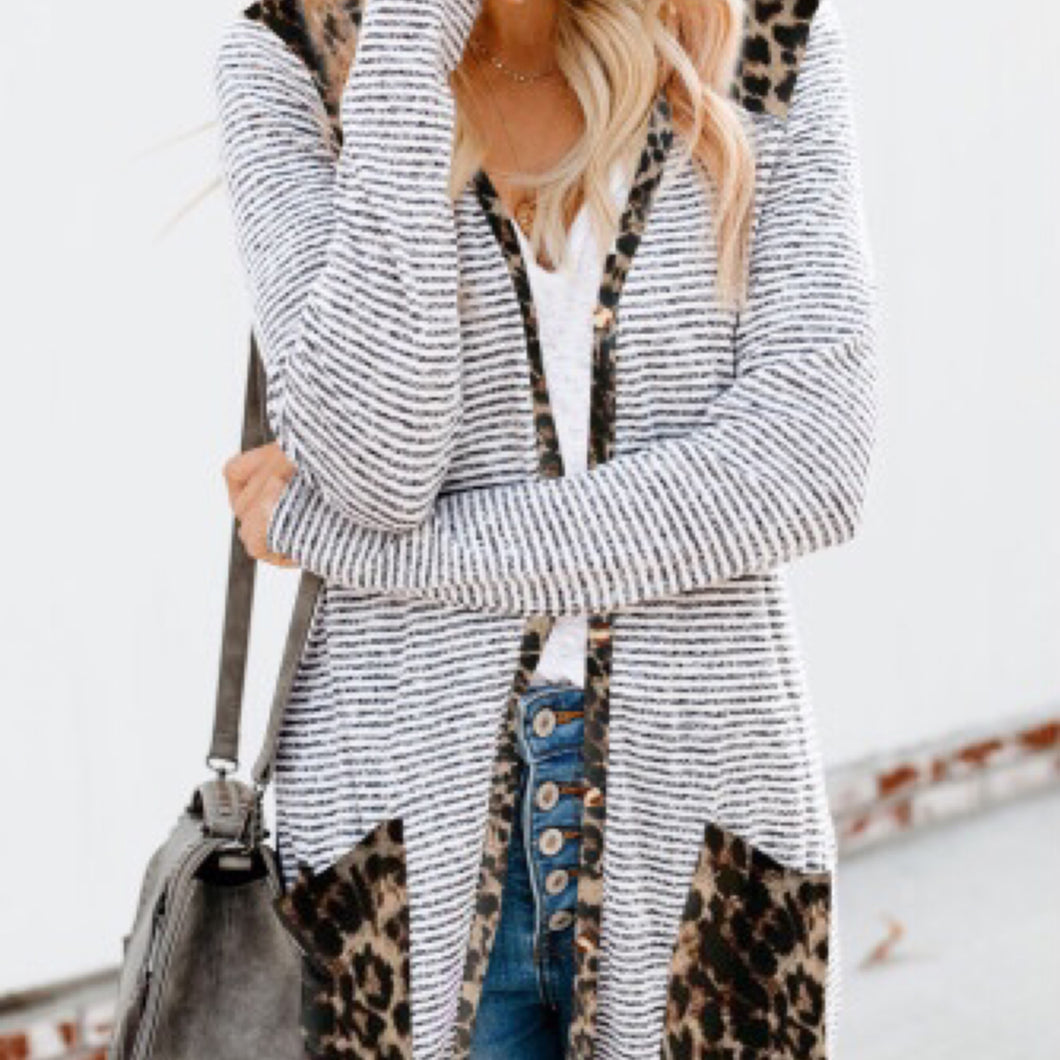 Leopard Patchwork Cardigan