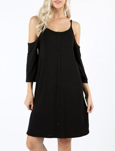 Open Shoulder Midi Dress