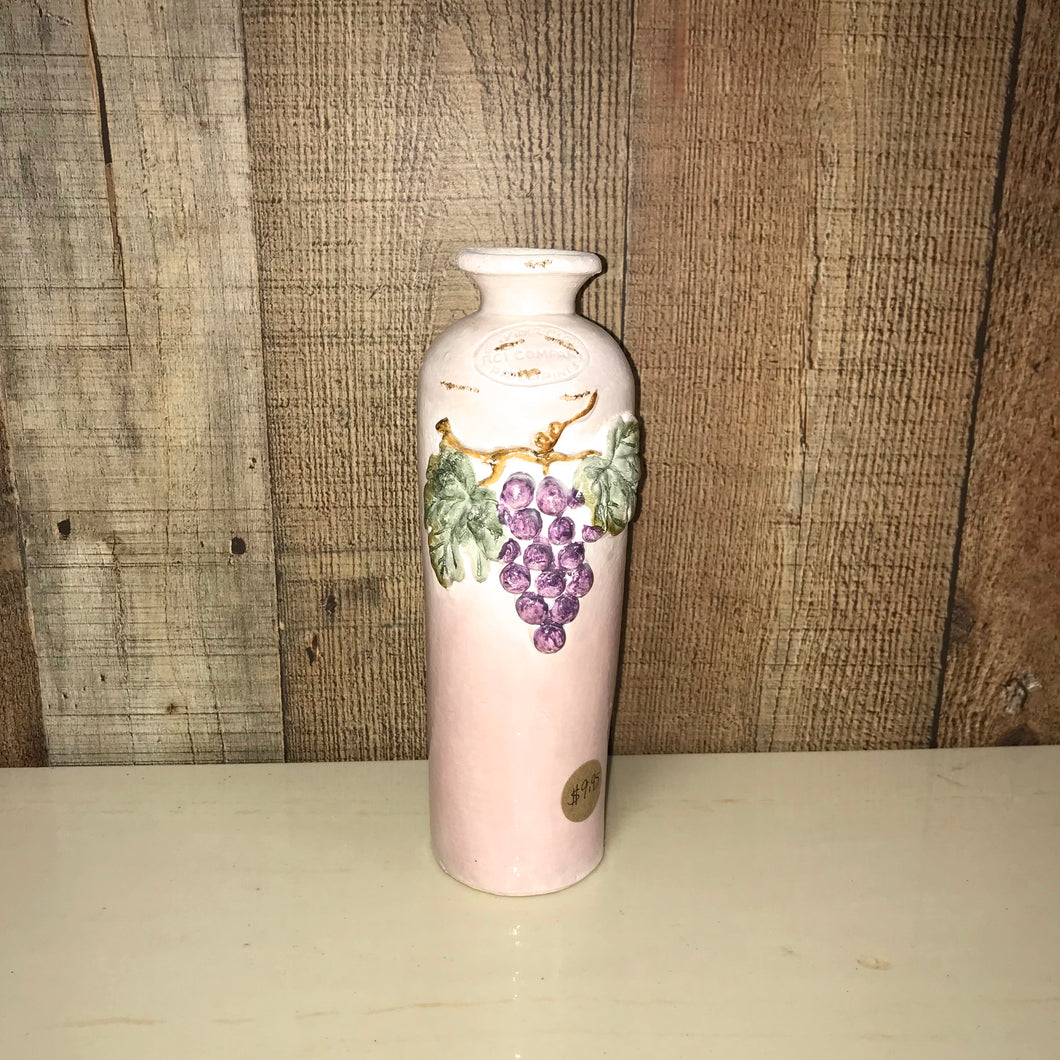 Handmade Vase with Grape Detail