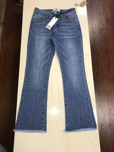 Light Wash Frayed Hammer Jeans
