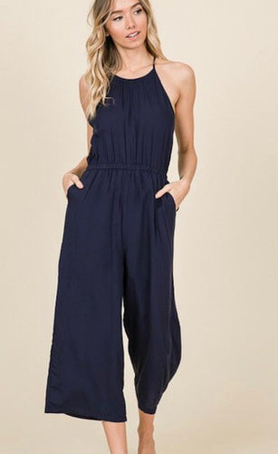 Halter Neck Jumper - Navy