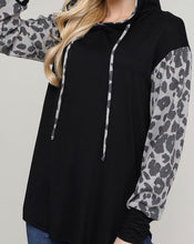 Load image into Gallery viewer, Leopard Long Sleeve Hoodie Top
