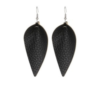 Leather Leaf Earring