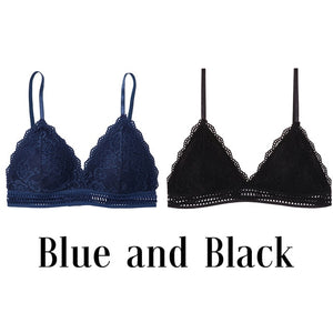 1/2PCS French Style Bralette Seamless Deep V Lace Bra Wireless Thin Underwear Sexy Lingerie Soft Push Up Bras For Women Hot