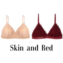 Load image into Gallery viewer, 1/2PCS French Style Bralette Seamless Deep V Lace Bra Wireless Thin Underwear Sexy Lingerie Soft Push Up Bras For Women Hot