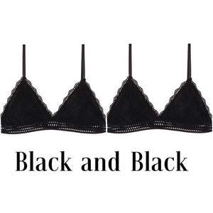 1/2PCS French Style Bralette Seamless Deep V Lace Bra Wireless Thin Underwear Sexy Lingerie Soft Push Up Bras For Women Hot