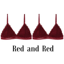 Load image into Gallery viewer, 1/2PCS French Style Bralette Seamless Deep V Lace Bra Wireless Thin Underwear Sexy Lingerie Soft Push Up Bras For Women Hot